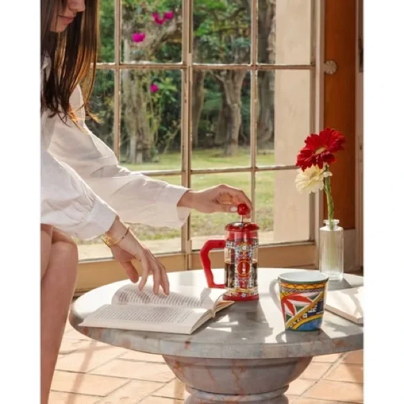 ❤️ NIB Bialetti Dolce & Gabbana French Coffee Press Carretto Sicilian Cart 1 L